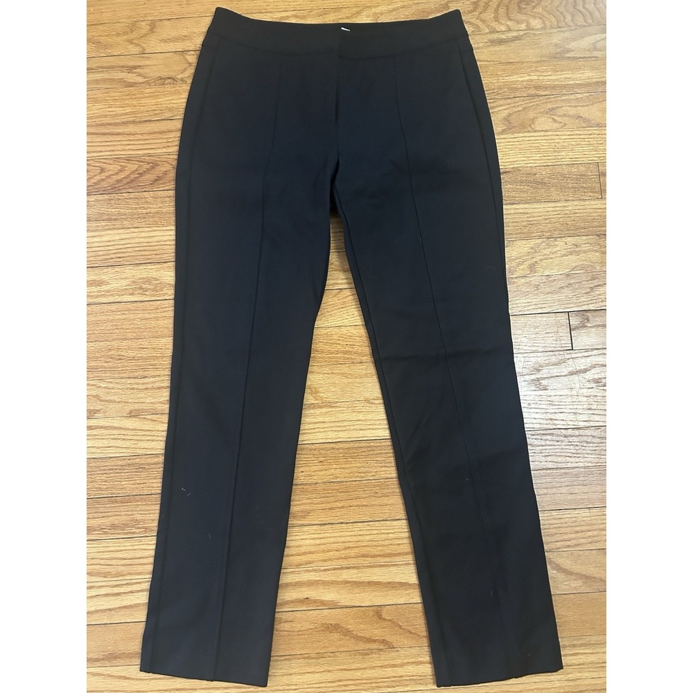 Renuar Black  Ponte Pants Size 8 Front Seam Career Slimming Trousers